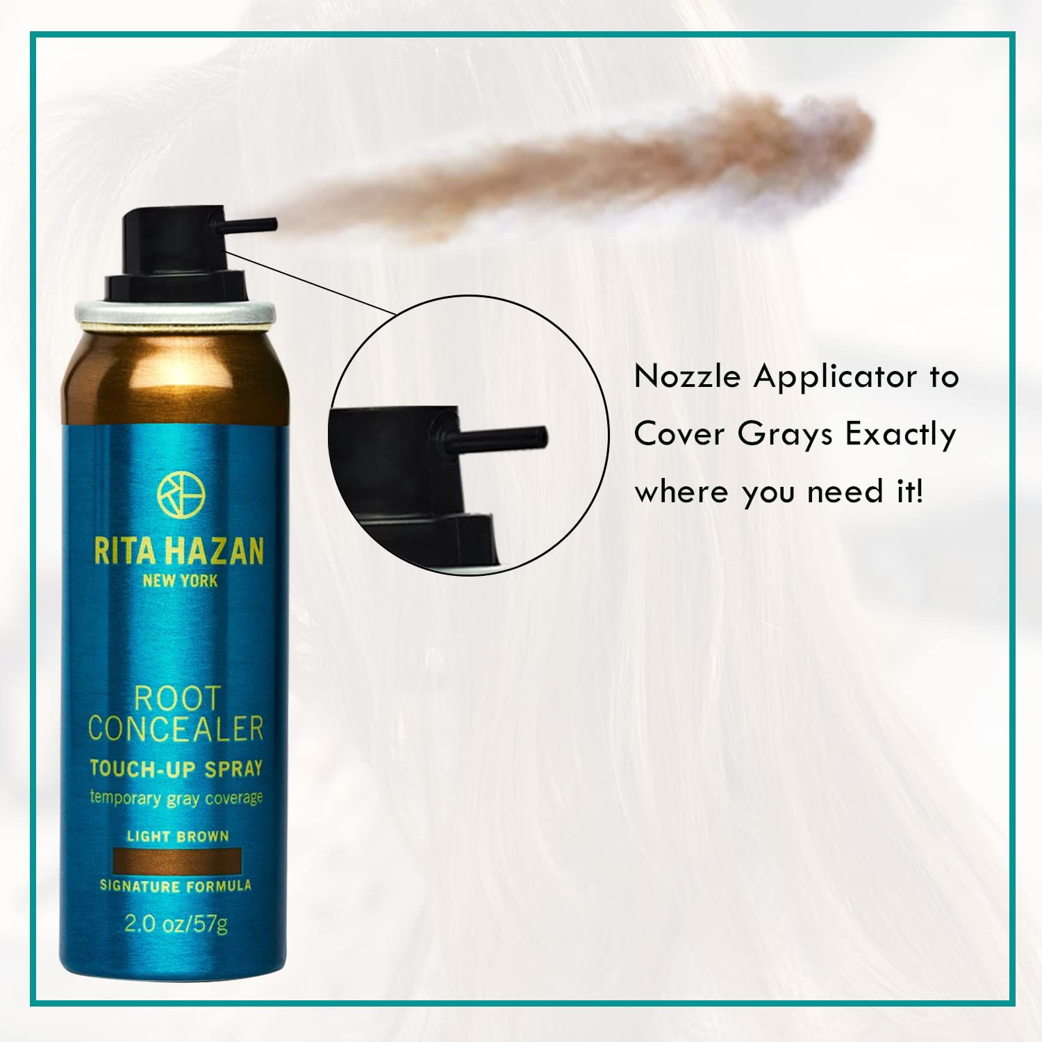 Rita Hazan – Espray para retocar raíces y cubrir canas, color rubio, 2 onzas