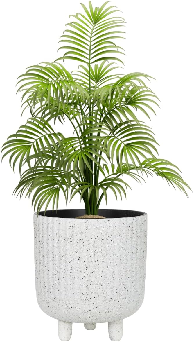 Maceta de 10 pulgadas con agujeros de drenaje, macetas modernas para plantar, macetas grandes de pie para decoración de interiores y exteriores,