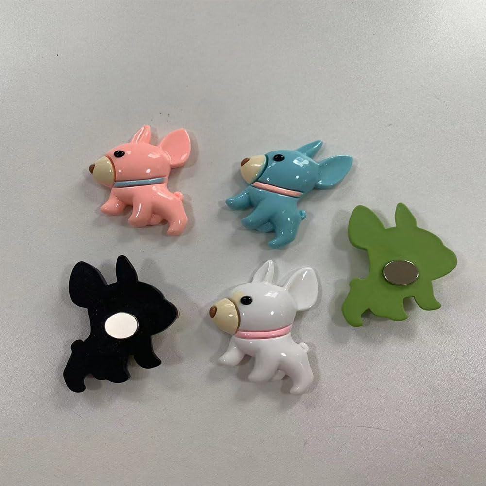 Lurtwais 5 calcomanías magnéticas para nevera con diseño de perro, diseño de animales de dibujos animados, para el hogar, cocina, oficina, pizarra