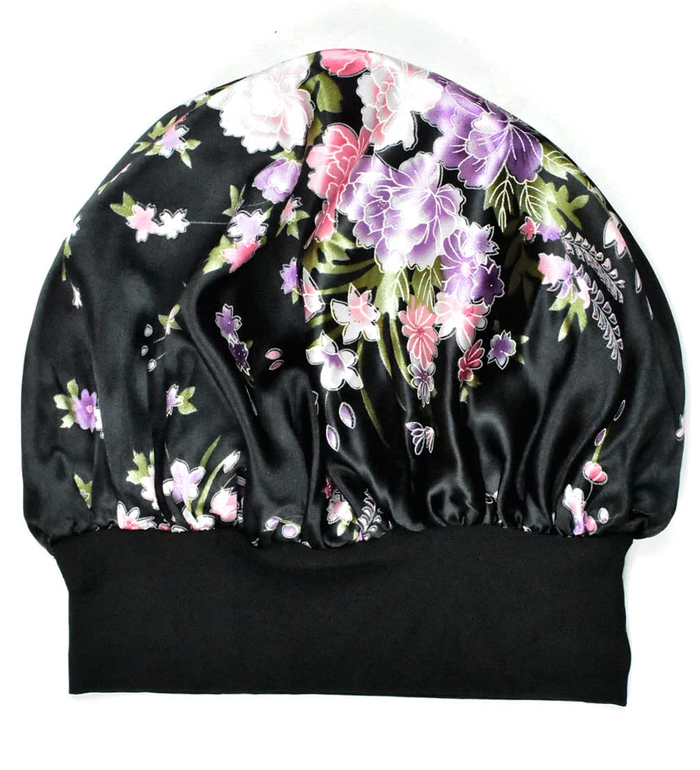 AILONSHAWN Gorro de satén para dormir rizado, gorro de seda para dormir para mujeres, gorro de seda para dormir, gorra de noche de banda ancha