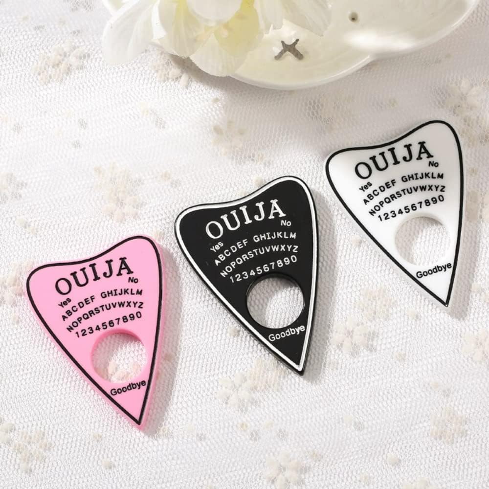 SEBOYKING 10 dijes de Navidad espeluznantes ataúd bola de cristal Ouija adornos de sombrero de parte trasera plana, abalorios acrílicos para hacer