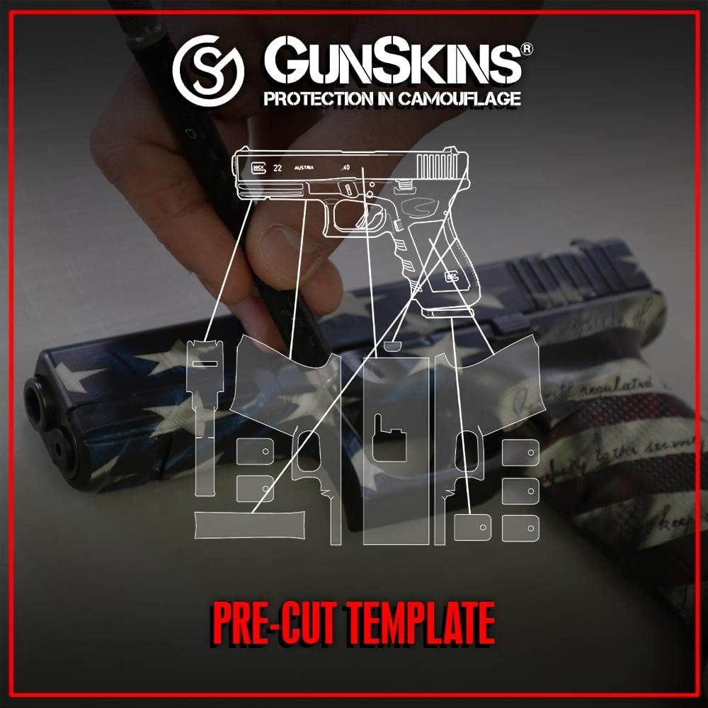 GunSkins Funda de pistola precortada para Glock 45 – Compatible con pistola Airsoft AEG BB – Envoltura de vinilo para pistola – Fácil de instalar –