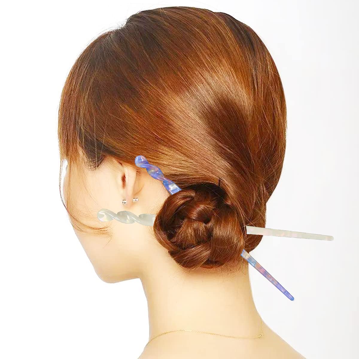 8 pinzas de acetato para el cabello, palillos rectos en forma de U, accesorios de peinado para el cabello, horquilla para el cabello vintage, pinzas