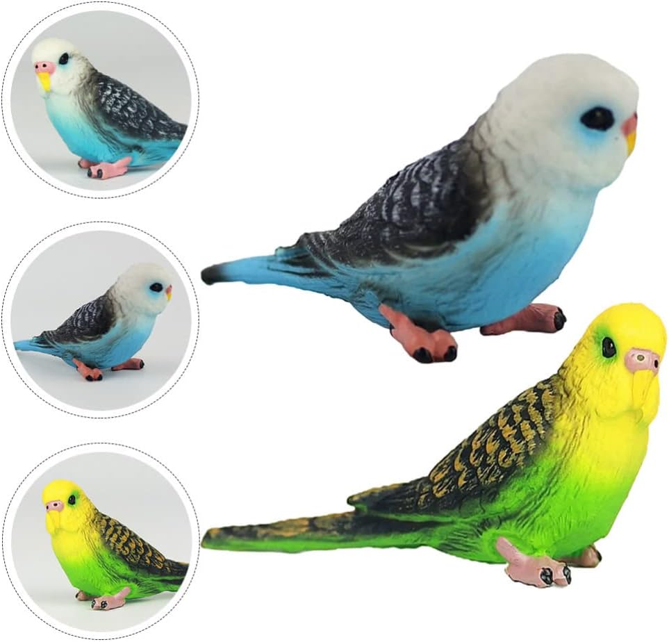 Toyvian 2 piezas de simulación de loro grande de peluche de loro césped ornamento artificial pájaros falsos selva decoraciones de Navidad juguetes