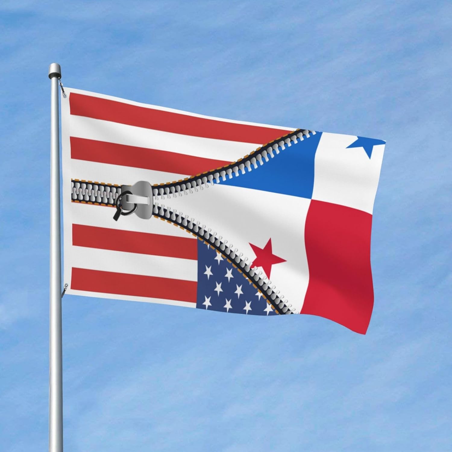 Bandera de Panamá de Estados Unidos de 3 x 5 pies, bandera panameña de doble cara, grande para pared, dormitorio, sala de estar, decoración colgante