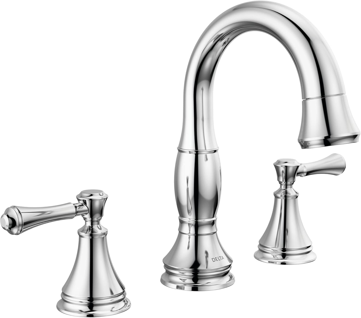 Delta Faucet Cassidy – Grifo de baño extraíble, grifo de baño cromado de 3 agujeros con rociador extraíble, grifo de lavabo de baño, acoplamiento