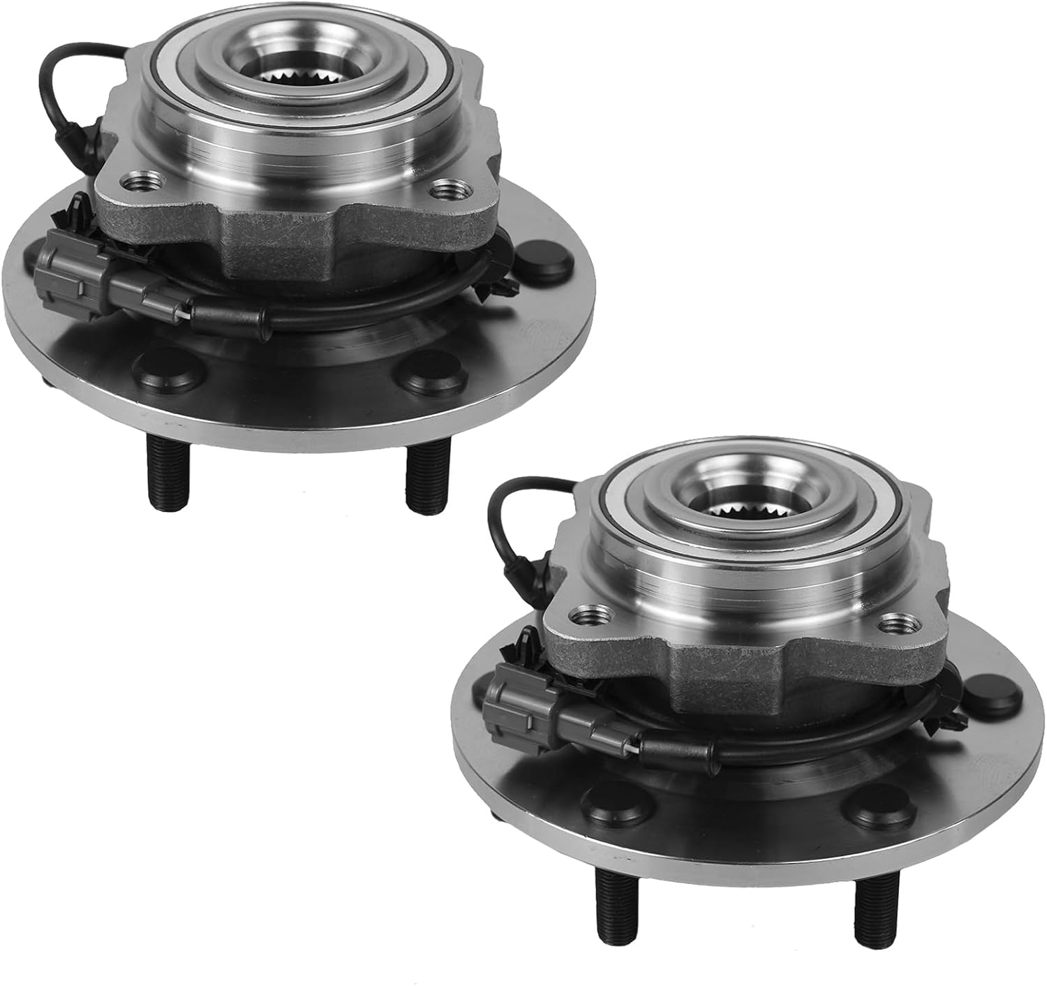 Autoround 541004 Par de bujes de rueda trasera y cojinete para Nissan Pathfinder Armada 05-13, Infiniti QX56 04-11, 6 lengüetas con ABS