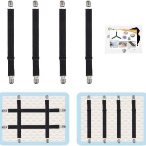 4 clips de correas ajustables para sábanas, soporte elástico para sábanas y tirantes, agarradores para sujetar sábanas, colchones, sofá, mantel, 4 clips de correas ajustables para sábanas, soporte elástico para sábanas y tirantes, agarradores para sujetar sábanas, colchones, sofá, mantel,
