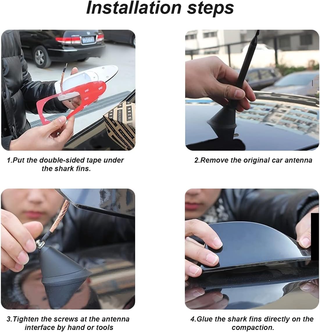 Cubierta de antena de aleta de tiburón para automóvil, antena de techo superior automotriz, base de señal de radio AMFM, cubierta en forma de aleta