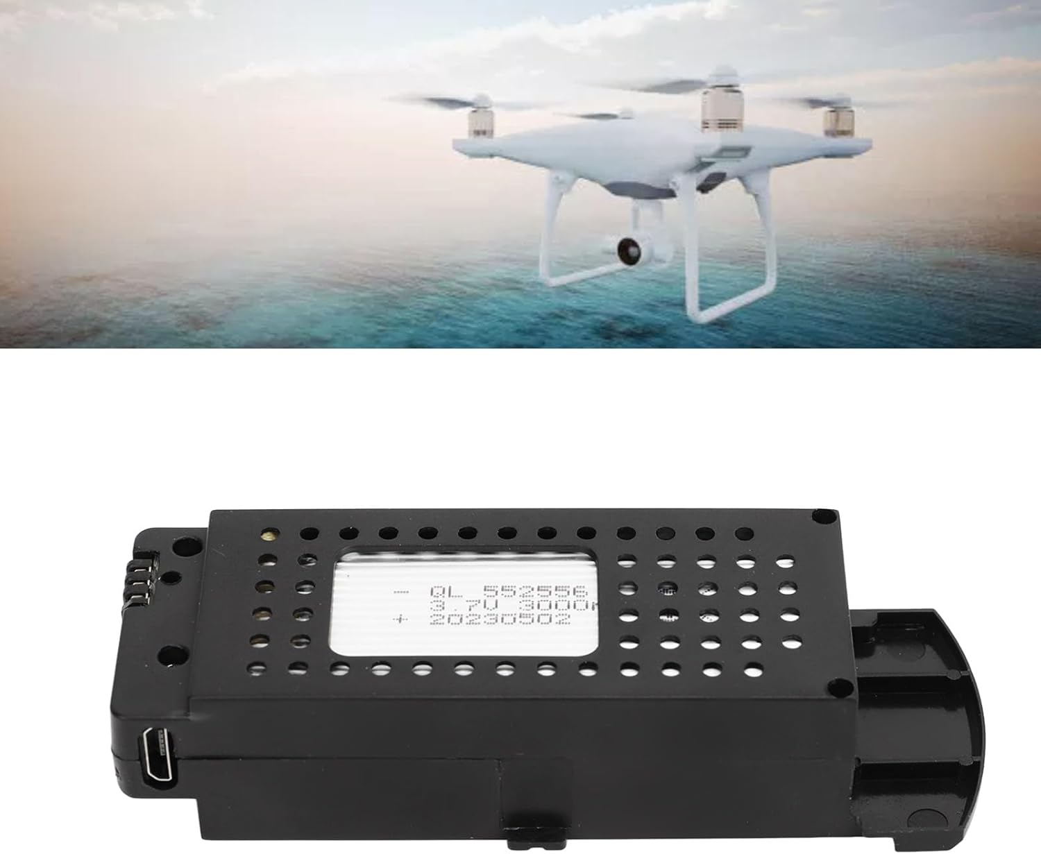 Zunate Batería de litio de 3.7 V 3000 mAh RC Drones, mini batería de vuelo inteligente, batería de repuesto UAV RC Drone Accesorios para aviones de