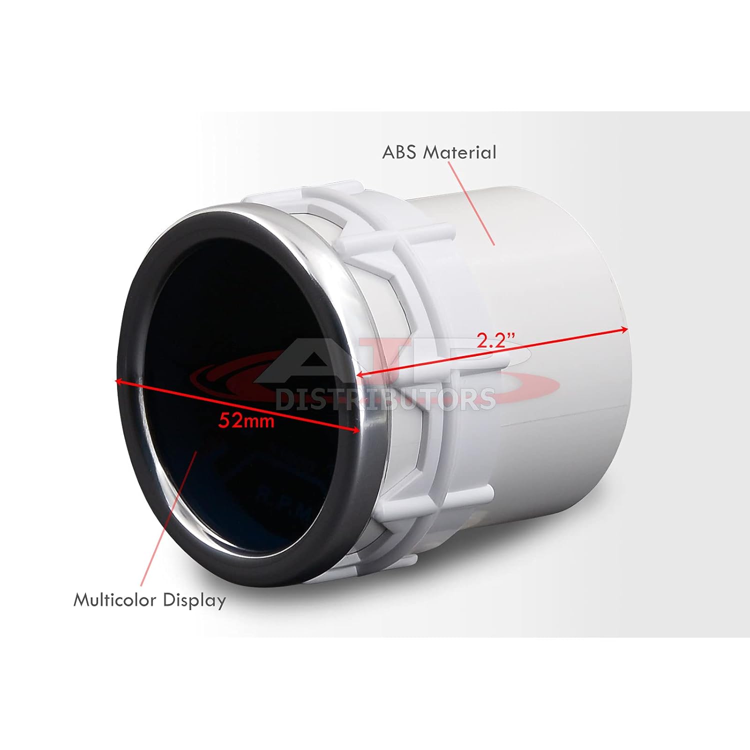 AJP Distributors Performance Racing – Aguja analógica universal JDM Sport Smoked Tint de 2 pulgadas, tacómetro de 2.047 in, medidor de rpm, medidor