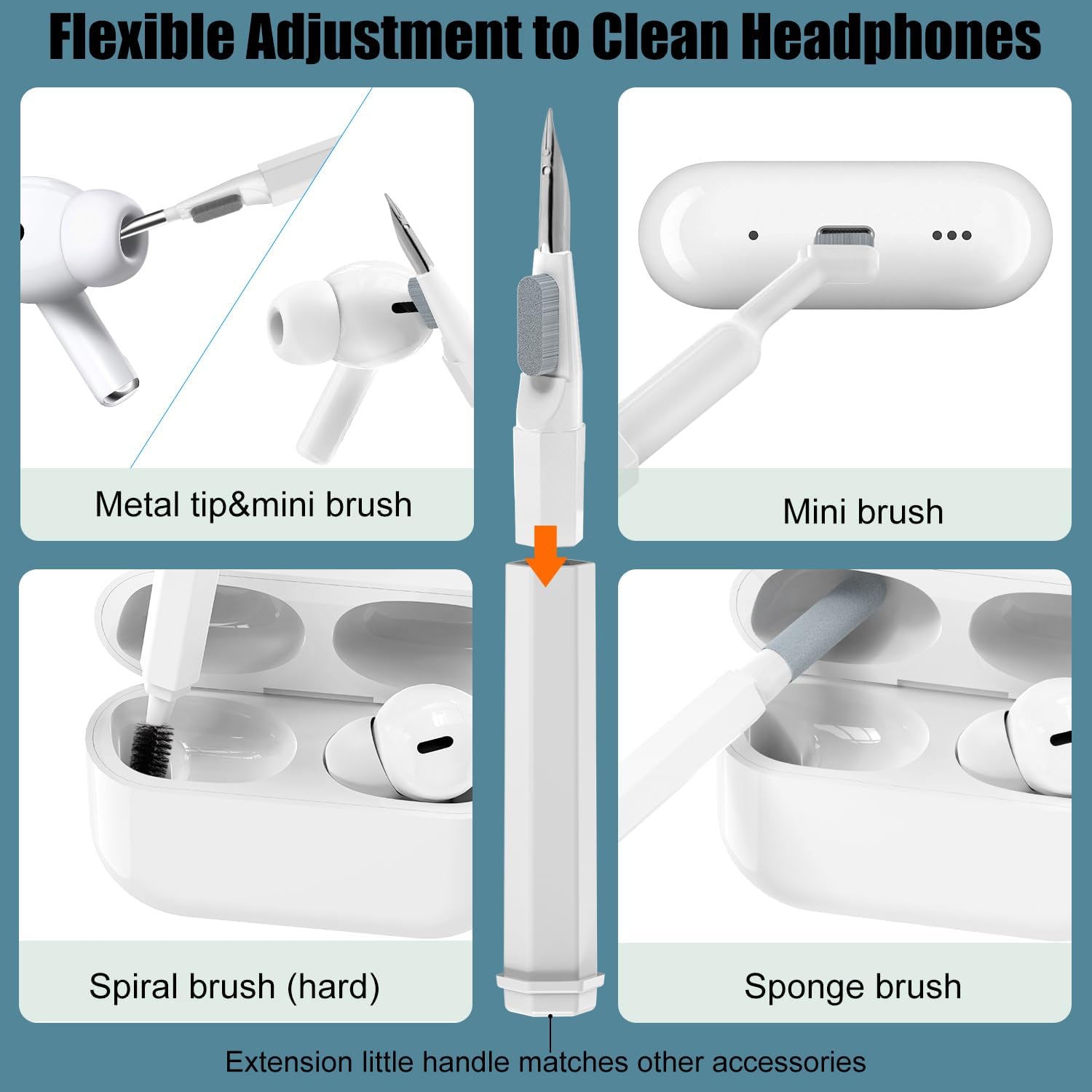 Kit limpiador multifuncional 20 en 1 para dispositivos electrónicos, cepillo de limpieza de teclado, kit limpiador de auriculares para AirPods,