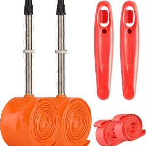 Tubo de bicicleta 700x1832C Presta, tubos de bicicleta de carretera con palancas de neumáticos y tiras, tubo 700C compatible con neumáticos 700x18C Tubo de bicicleta 700x1832C Presta, tubos de bicicleta de carretera con palancas de neumáticos y tiras, tubo 700C compatible con neumáticos 700x18C