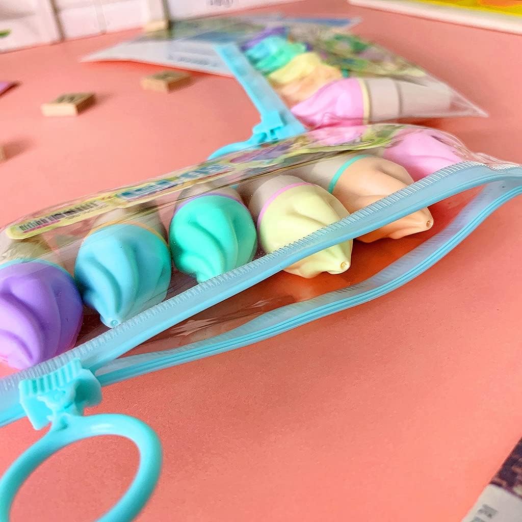 6pcs lindo mini rotulador kawaii dibujos animados helado rotuladores fluorescentes escuela oficina papelería suministro helado rotulador