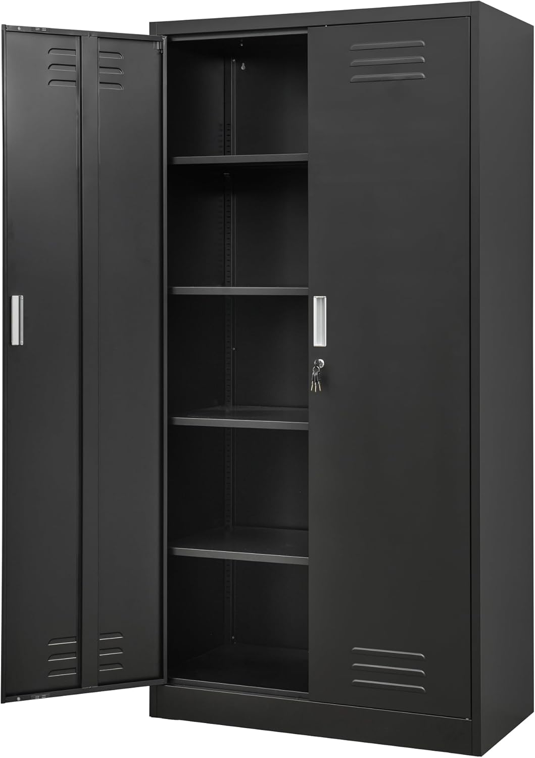 BESFUR Gabinete de almacenamiento de metal, gabinete de almacenamiento con bloqueo de 72 pulgadas para garaje, oficina, hogar, escuela