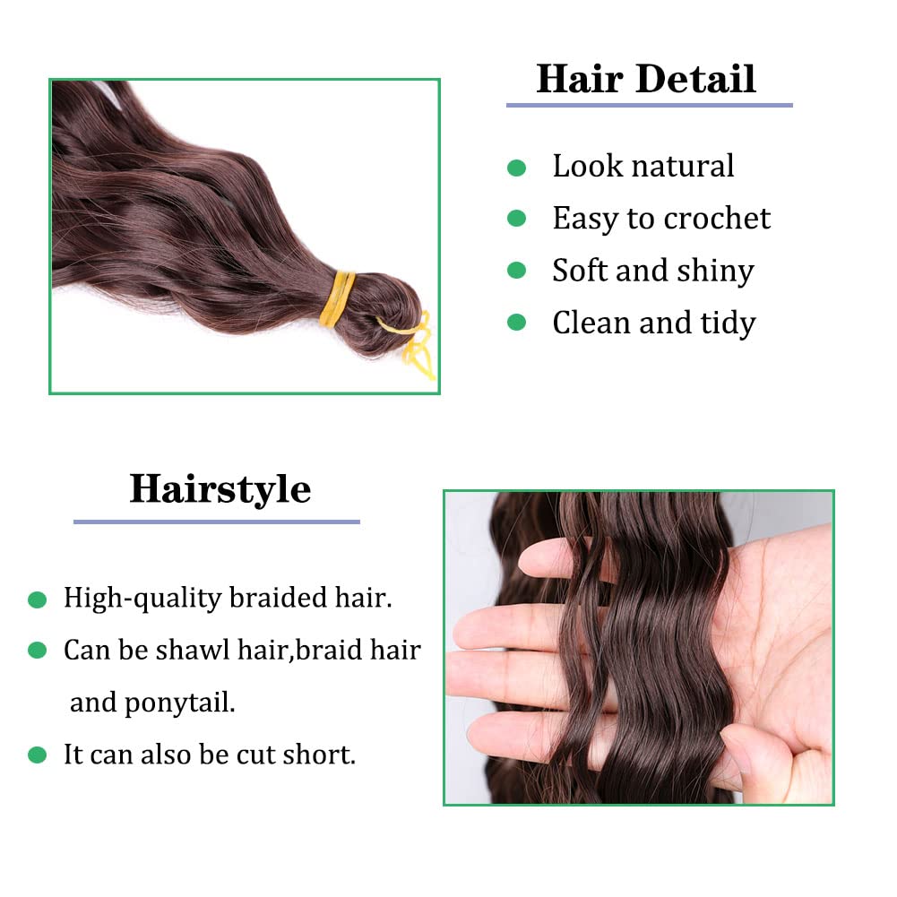 JIAROUBEAUTY – Cabello ondulado con ganchillo de 32 pulgadas, cabello rizado trenzado de 32 pulgadas, 6 paquetes, extensiones de cabello largo
