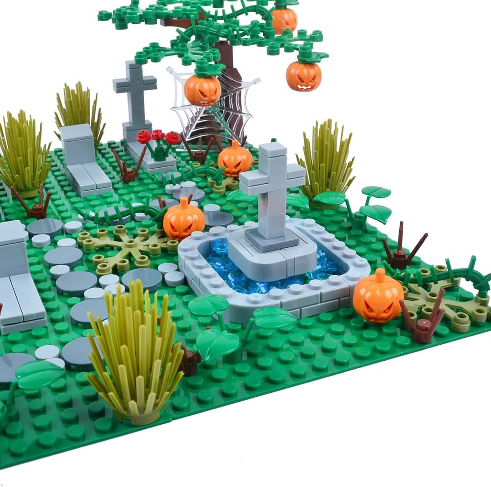 Juego de mini ladrillos embrujados de Halloween, juego de cementerio, bloques de construcción, arquitectura, ladrillos de construcción, juego de