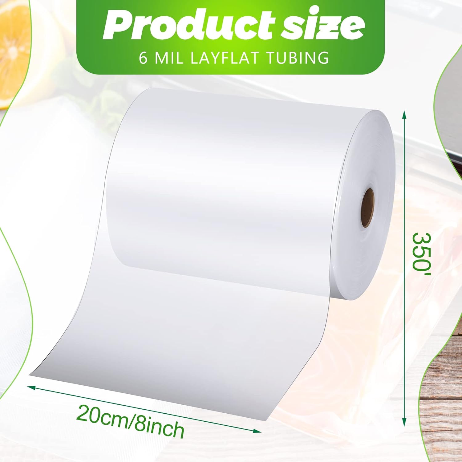 Rollo de tubo de polietileno transparente de LDPE, rollo de tubos de caramelo Lei de plástico a granel para embalaje, mudanza y almacenamiento (8