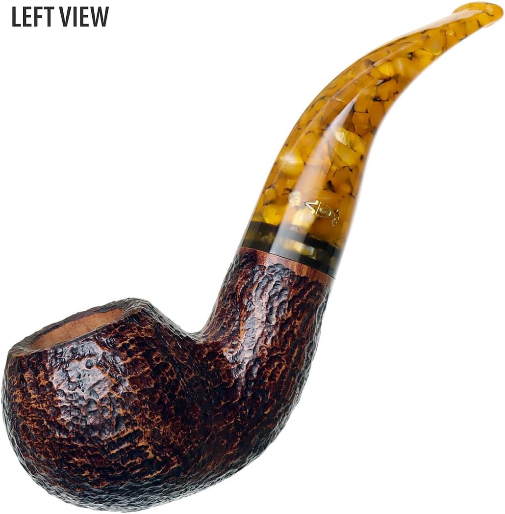 Miele Honey Pipe – Tubos de madera hechos a mano Savinelli Tobacco Pipe con acabado rústico (642)