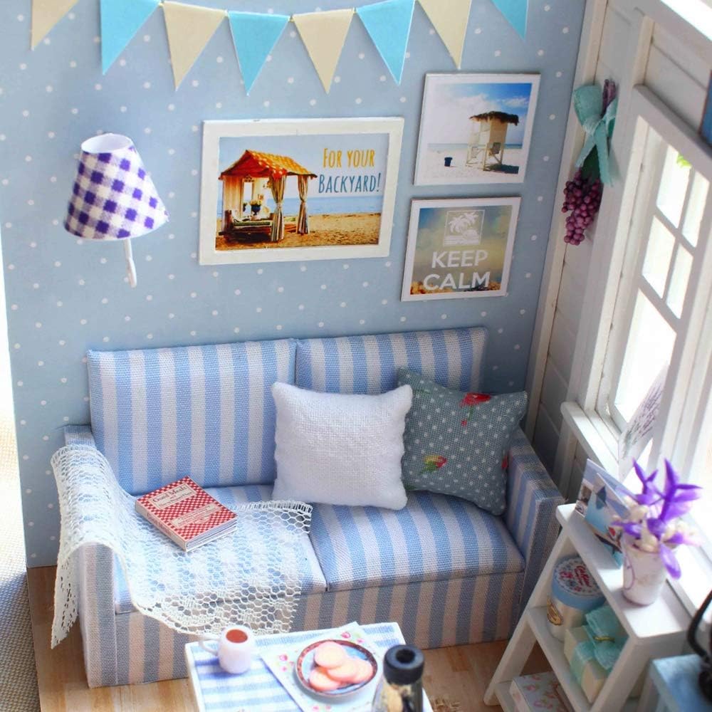 Danni Muebles DIY Casa de muñecas de madera Miniatura Casa de muñecas Muebles Kit Puzzle hecho a mano Dollhouse Juguetes para niños regalos