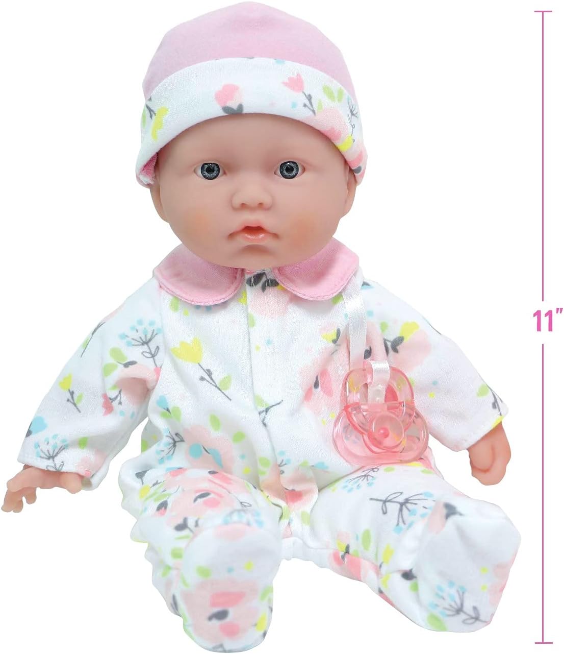 JC Toys – Juego de regalo de estuche de viaje La Baby  Muñeca de bebé caucásica de cuerpo suave pequeño de 11 pulgadas  Lavable  Lindo atuendo,
