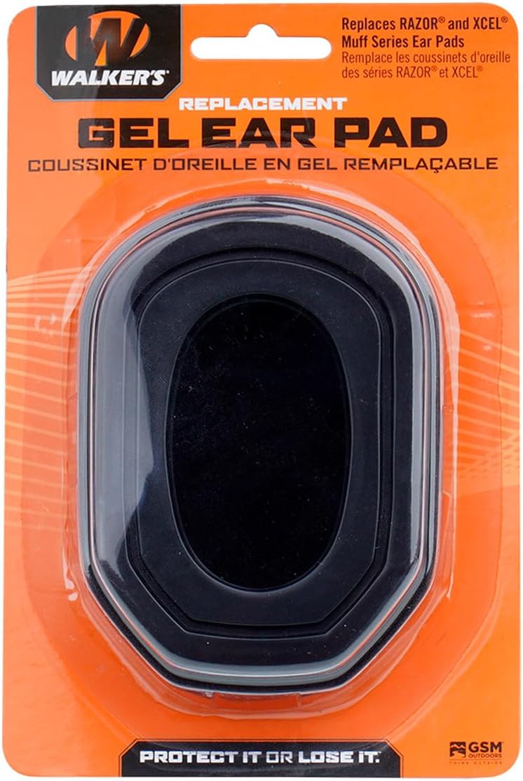 Walker’s – Almohadillas de gel para orejas de protección auditiva Razor y XCEL  Mayor sellado a presión, fácil instalación, relleno de gel de