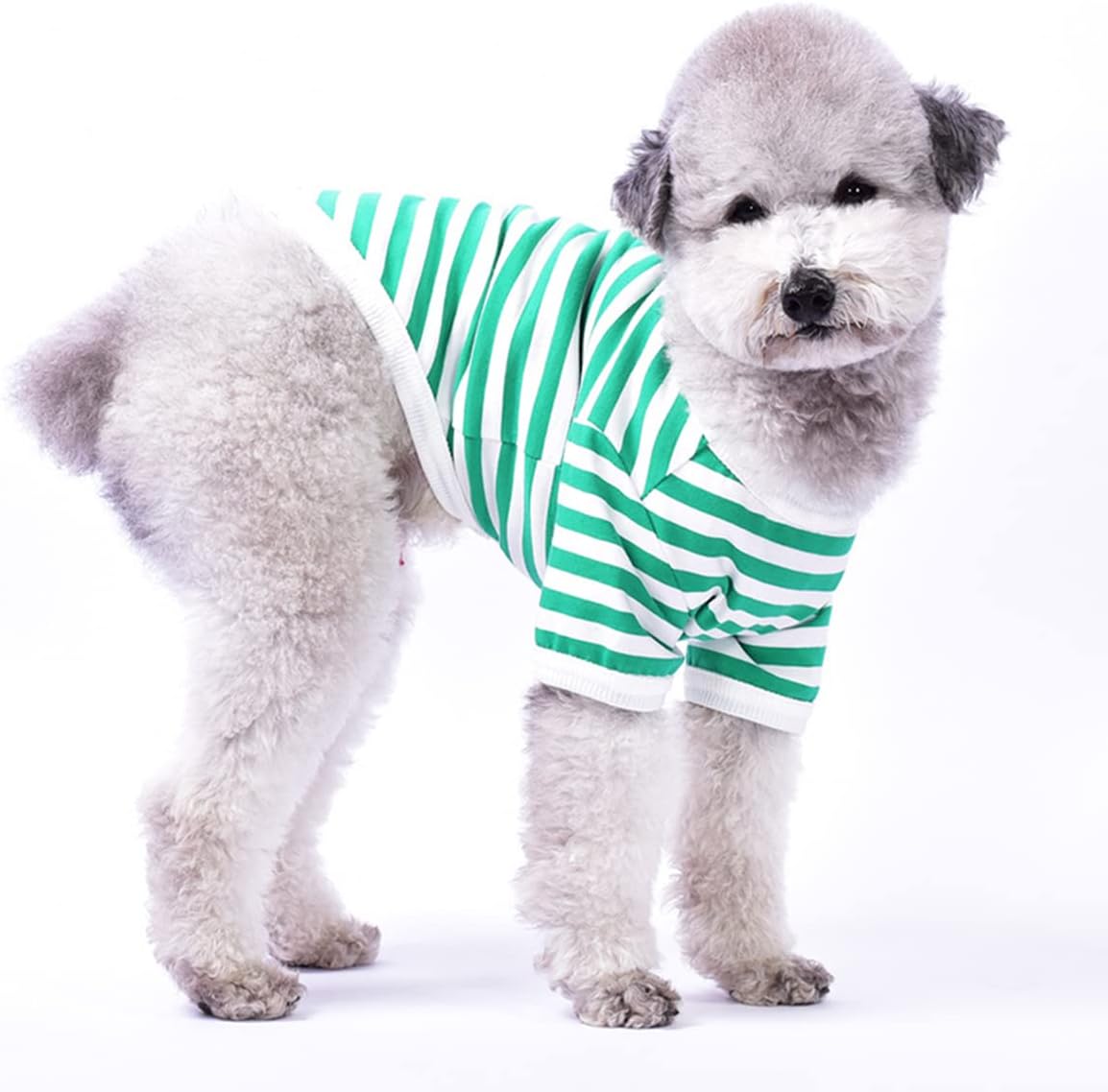 Camiseta a rayas para perro, ropa de moda para mascotas, camisetas de algodón, chalecos elásticos, suaves y frescas para cachorros y gatitos