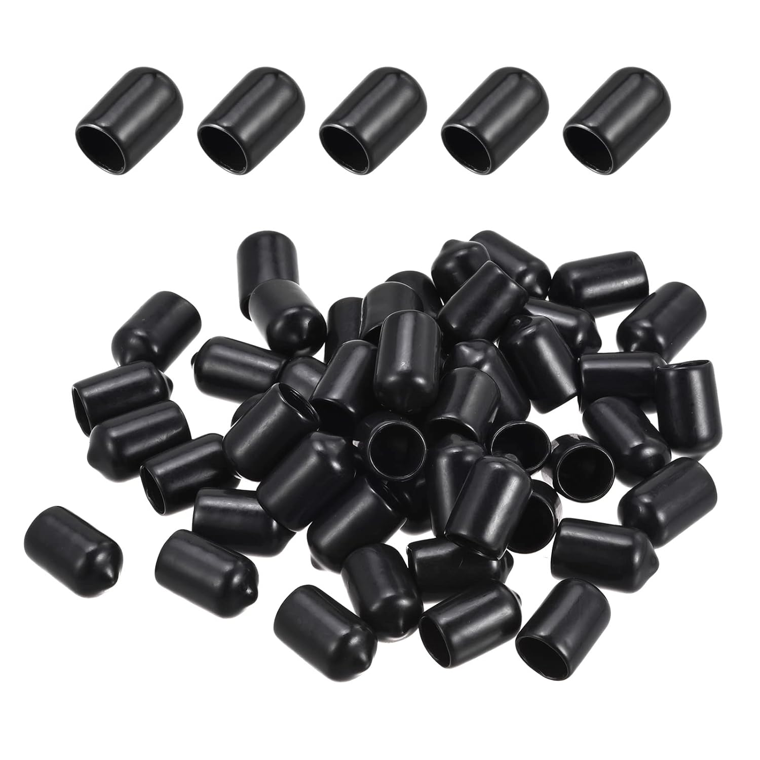 DMiotech Paquete de 80 protectores de rosca de tornillo negros de 38 pulgadas de diámetro interior, tapas de goma para pernos de tornillo para