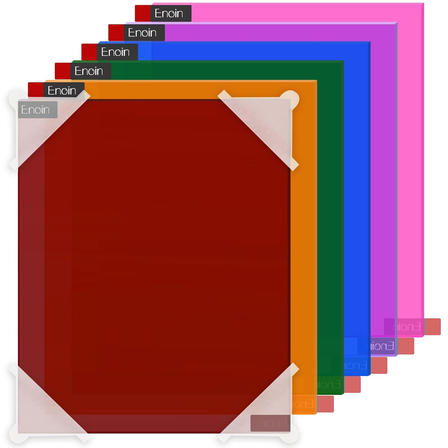 Paquete de 6 hojas de acrílico translúcido de colores de 8 x 12 pulgadas, hojas de plexiglás de 0.118 pulgadas y 18 de grosor, color rojo, naranja,
