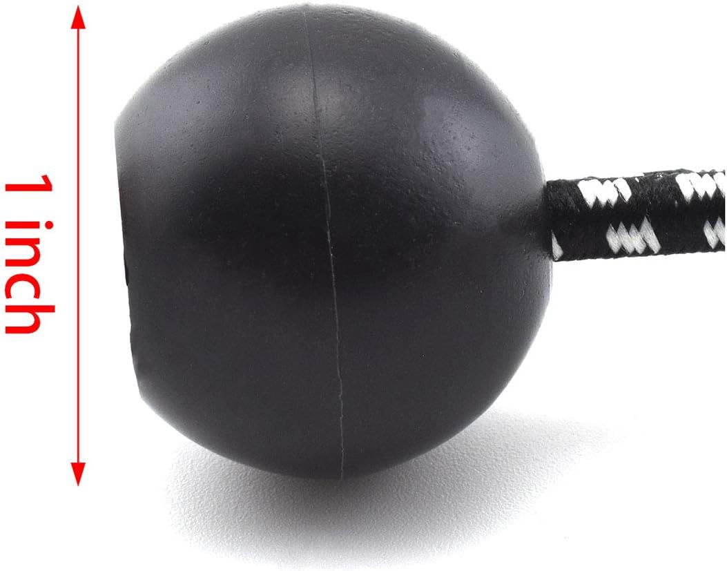 Cuerda elástica con bola, SDTC Tech de 10 pulgadas, paquete de 12 correas elásticas de amarre para tiendas de campaña, lonas, etc. – Negro