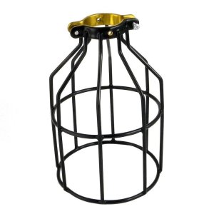 Jaula de protección de lámpara de metal de estilo vintage industrial para luces colgantes y soportes de lámpara vintage negro (1) Jaula de protección de lámpara de metal de estilo vintage industrial para luces colgantes y soportes de lámpara vintage negro (1)