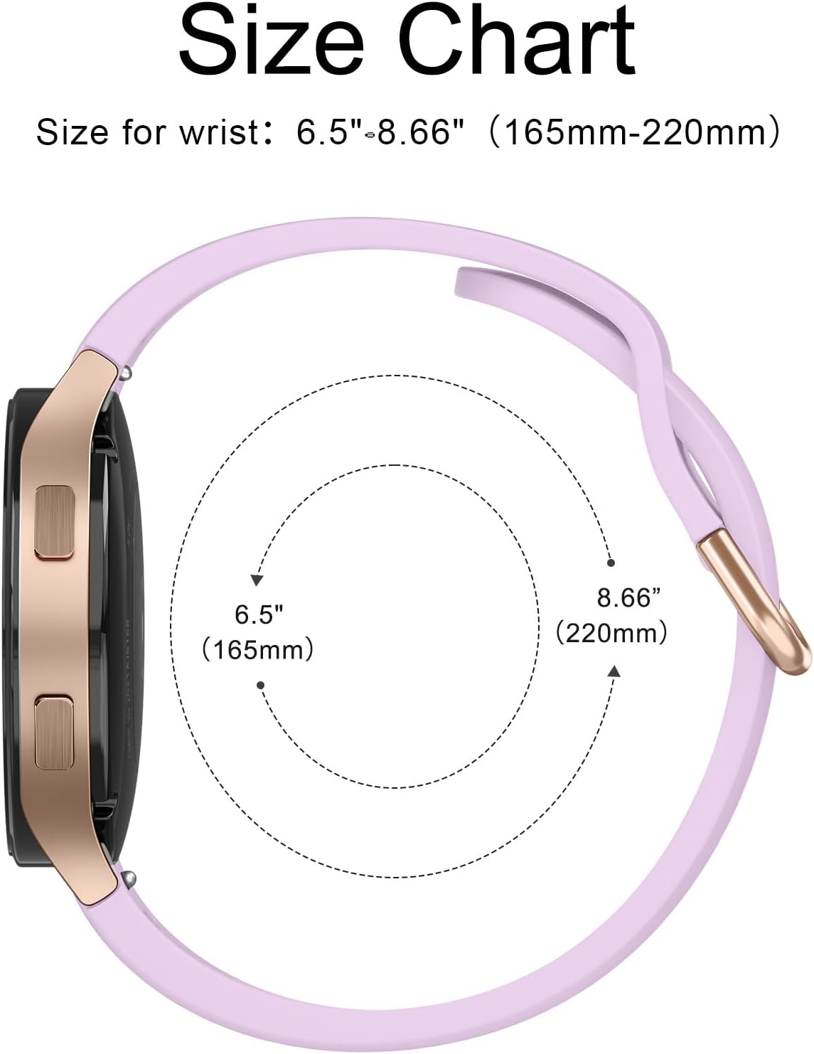 AK Correas compatibles con Samsung Galaxy Watch 7654 – 1.575 pulgadas, 1.732 pulgadas, 1.772 pulgadas, correa deportiva de repuesto de silicona para
