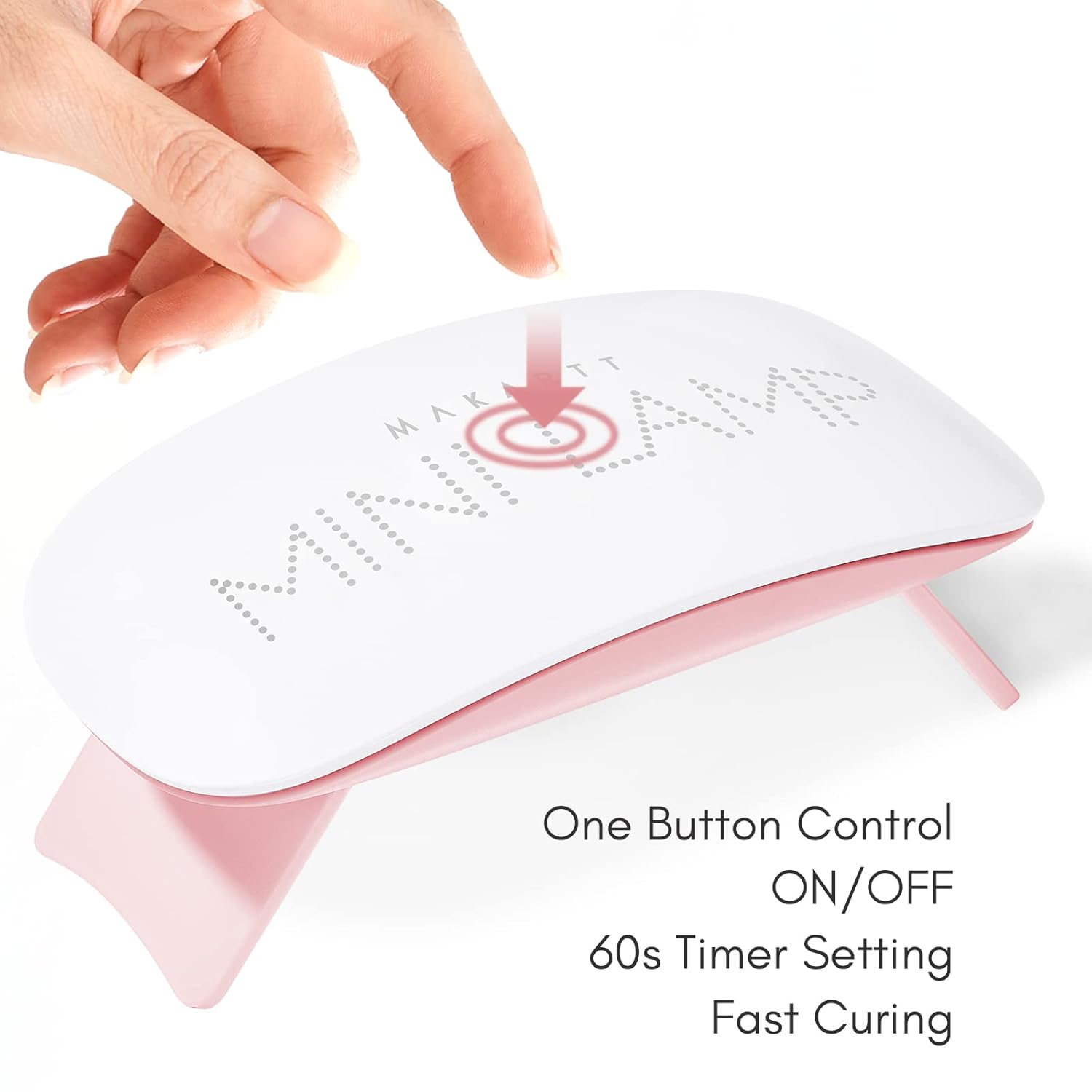 Makartt Lámpara de uñas LED UV, mini luz UV para uñas de gel, paquete con gel universal de ojo de gato arco iris, esmalte NALI de 0.3 fl oz (0.3 fl