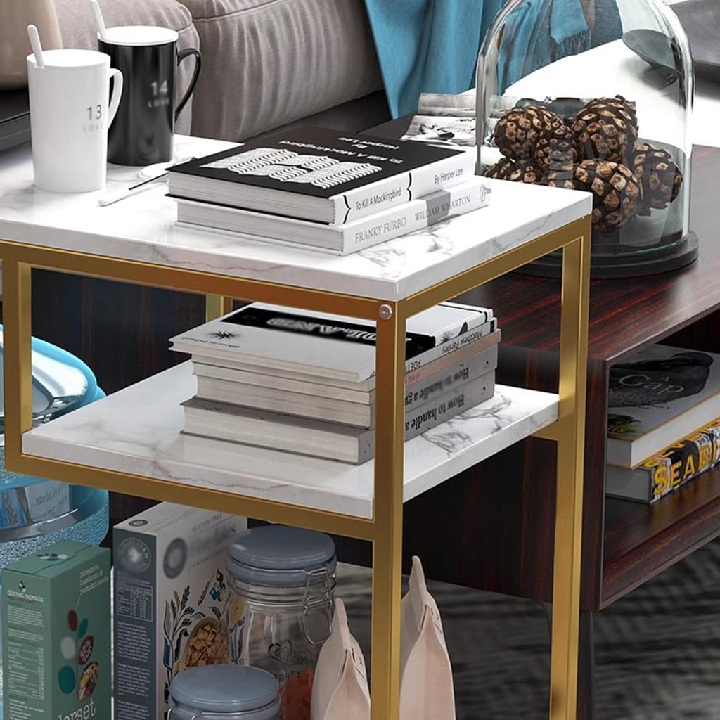 Mesa de consola moderna para sofá con estantes, mesa de entrada, mesa auxiliar para espacios pequeños con marco de metal, mesa de pasillo estrecha,