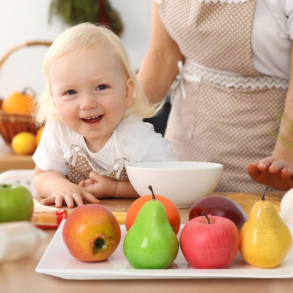 Paquete de frutas artificiales, frutas falsas para decoración del hogar, juego de frutas de imitación para decoración de mesa de cocina del hogar,
