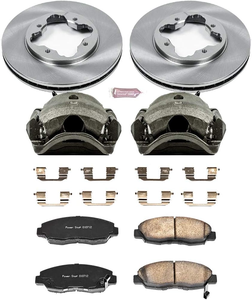 Power Stop KCOE697 Autospecialty Kit de freno de repuesto OE de 1 clic con pinzas