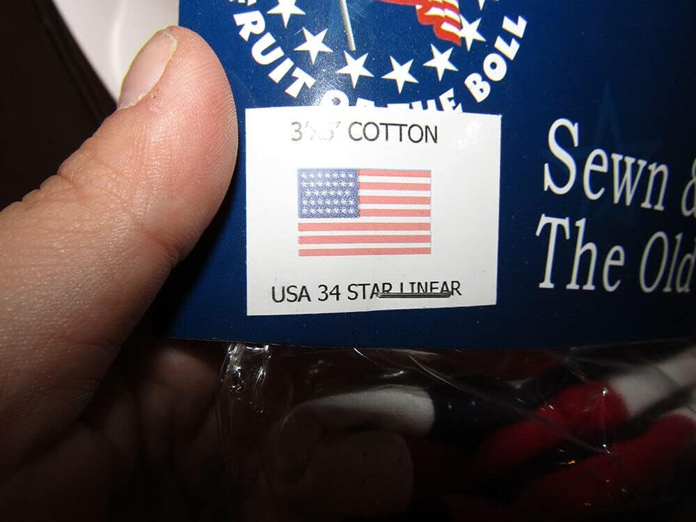 Premium 3×5 Embroidered Sewn 34 USA 100% Cotton Flag 3’x5′ Clips