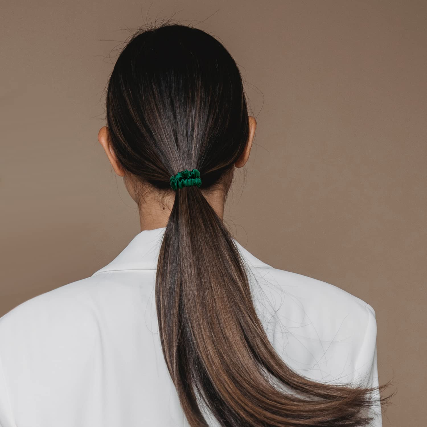 Juego de 6 coleteros de seda de morera 100% pura con 6 colores elegantes para todos los días, coleteros ajustados de seda, cuidado del cabello, sin
