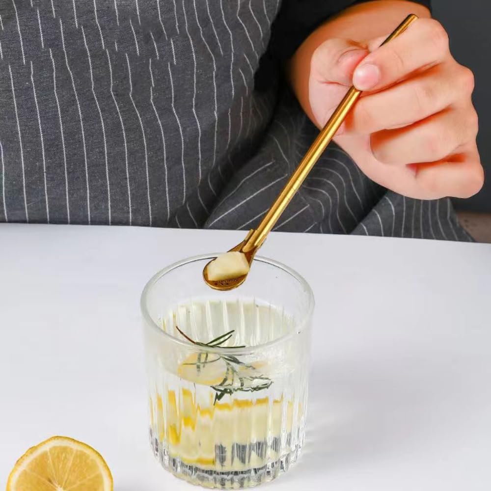 Pajitas reutilizables, 8 pajitas de yerba mate de acero inoxidable dorado con cuchara de filtro movible