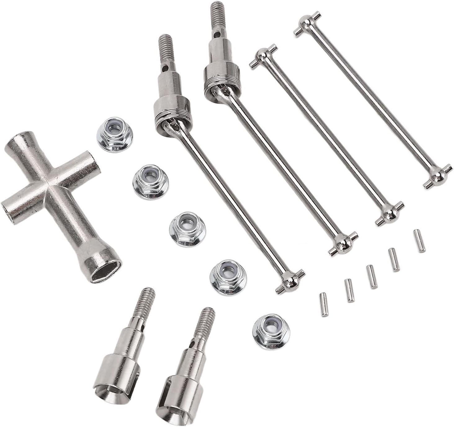 VGEBY Eje de transmisión de coche RC, acero de alta resistencia RC coche delantero trasero Dogbones eje de transmisión para SCY 116 16103 16201
