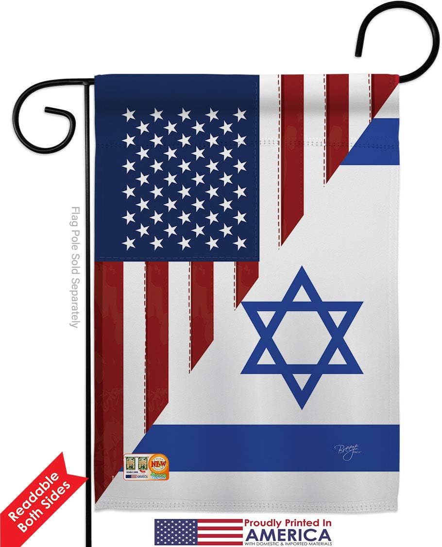 Bandera estadounidense de Israel, bandera estadounidense de la amistad israelí, decoración del hogar, arte pequeño cartel interior patio habitación
