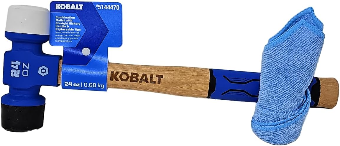 Kobalt – Mazo de goma combinado de 24 onzas y toalla de microfibra