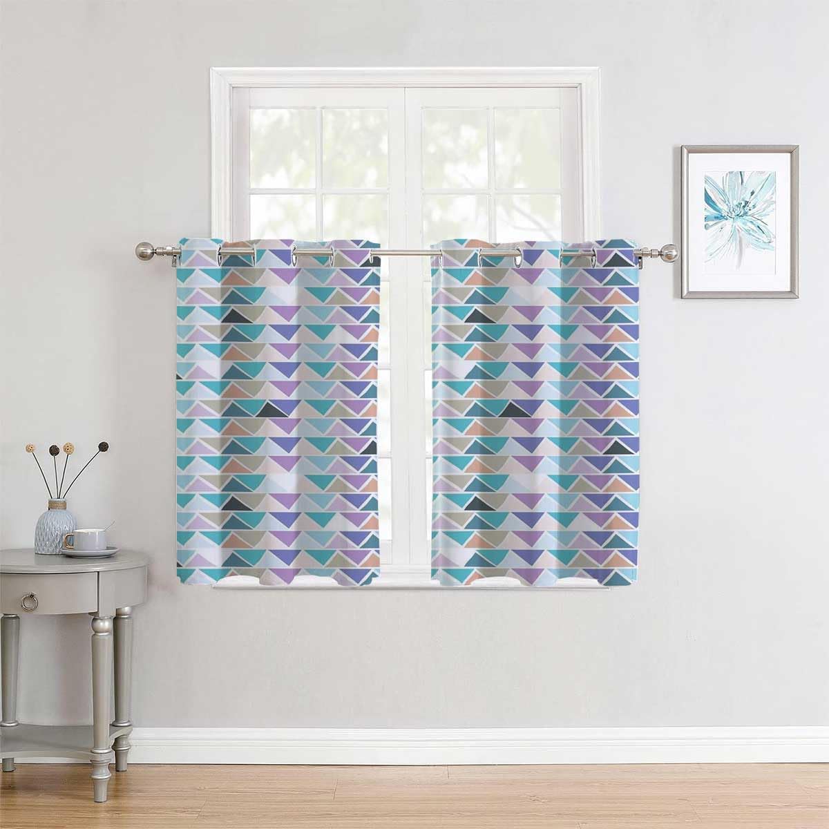 YANFENQI Cortinas para Habitacion Bohochic – Cortinas cortas con ojales para puertas, tela acústica de 55 pulgadas de ancho por 55 pulgadas de