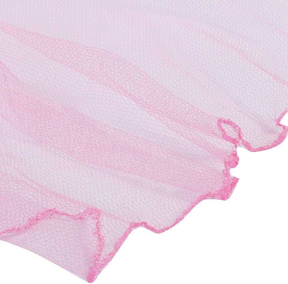 VBESTLIFE Elegante cortina de encaje de princesa para cama de niños con ventilación, tela ligera y hermosa decoración para dormitorio de niñas (rosa)