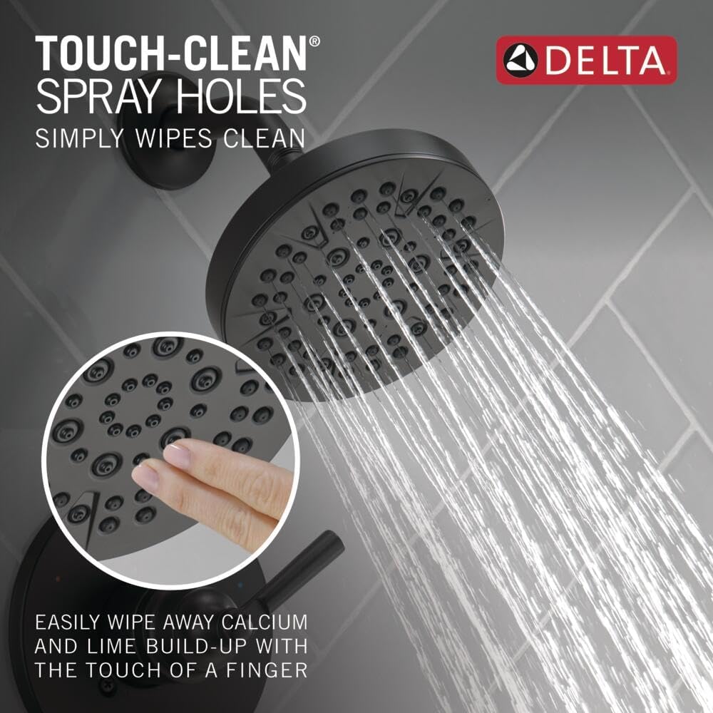 Delta Faucet Saylor T14235-BL – Kit de moldura de válvula de ducha negra, sistema de ducha Delta, juego de grifo de ducha, accesorio de ducha negro,