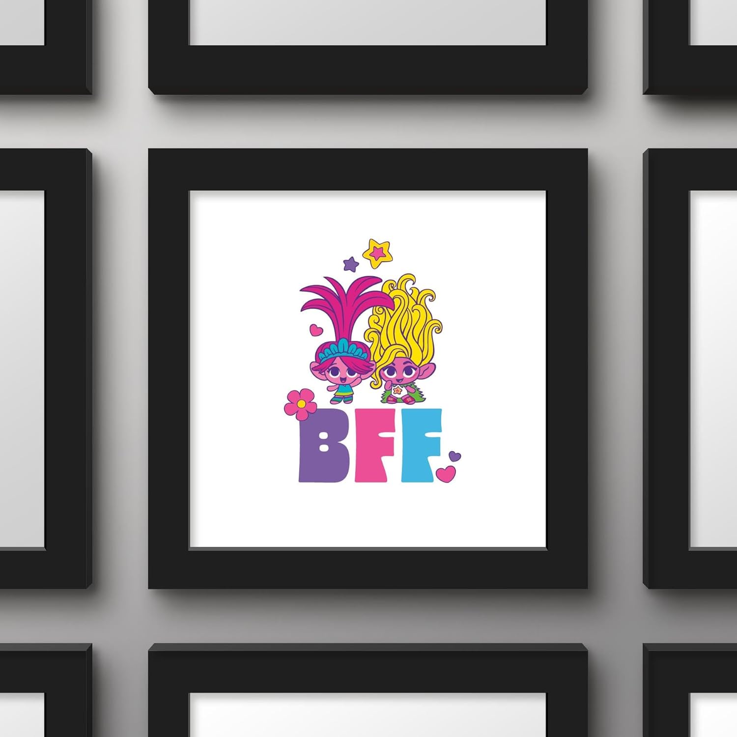 Trends International Gallery Pops Trolls Band Together – Póster de pared Tiny Trolls BFF de pared, 12.00 x 12.00 pulgadas, versión de marco negro