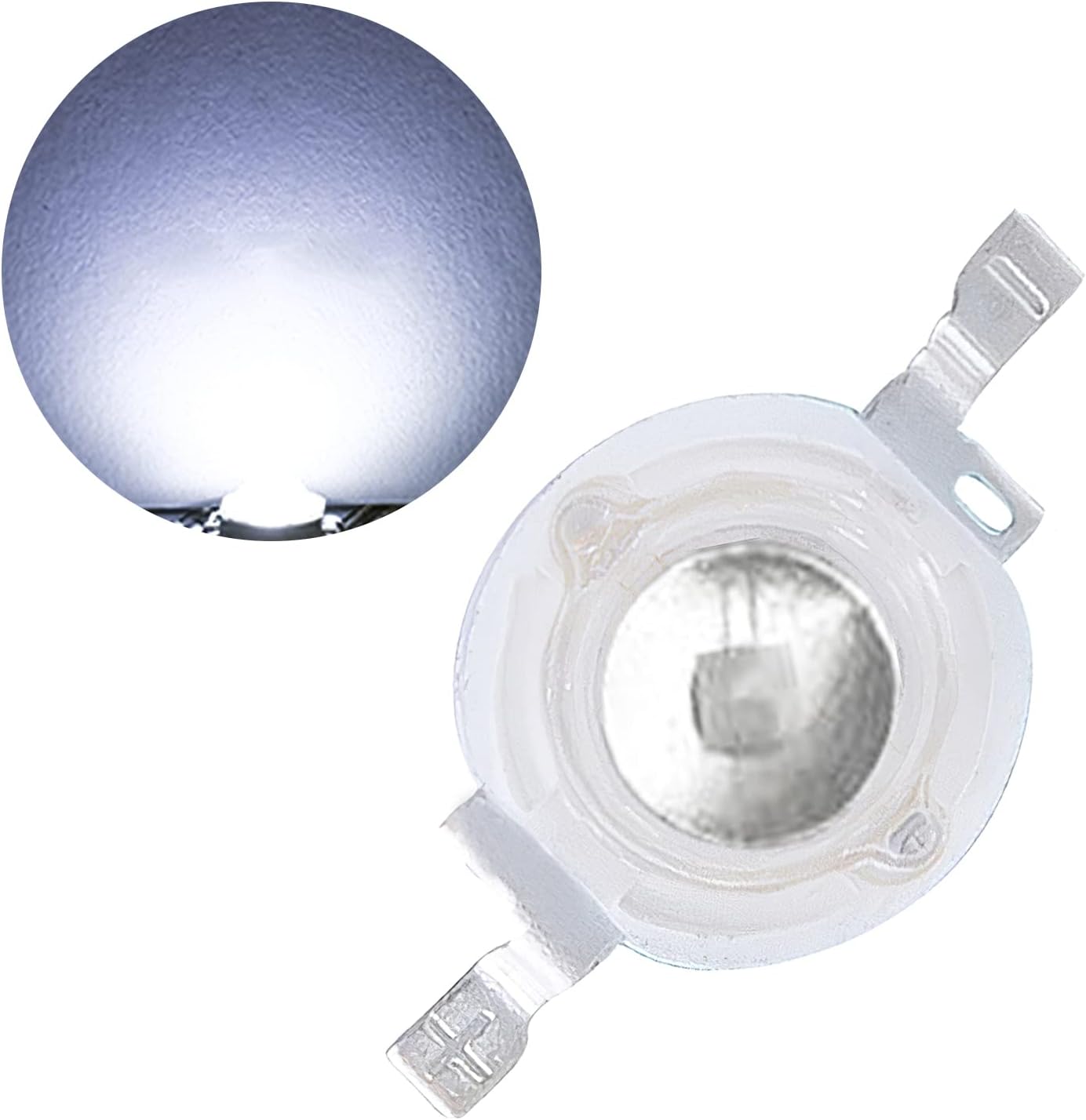 (Paquete de 20) 1W 6500K blanco frío LED perlas, chip LED, bombilla de lámpara LED para luces LED de escenario