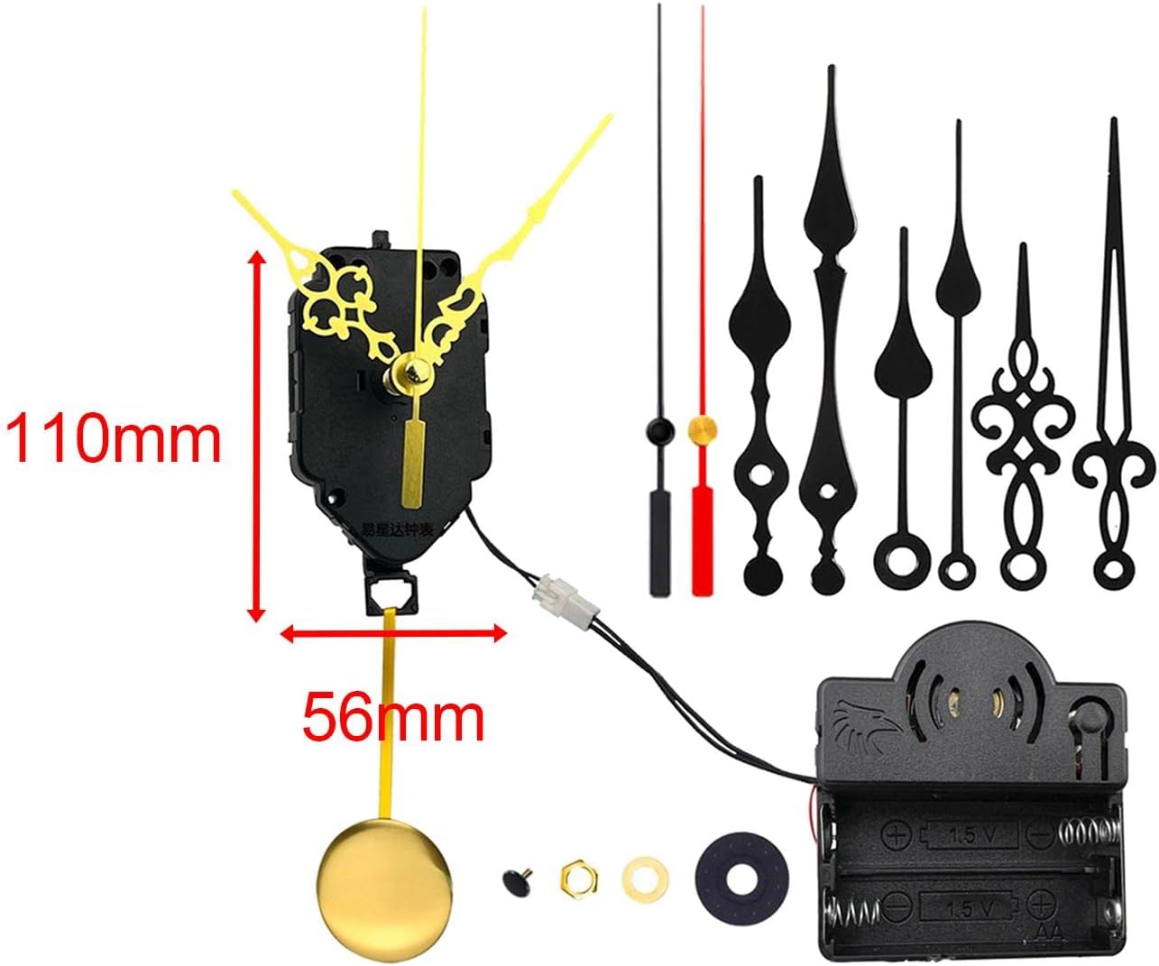 KLKCMS Reloj de cuarzo profesional Mecanismo de movimiento Timbre caja de música DIY reloj de pared Movimiento de alto par accesorio de piezas de