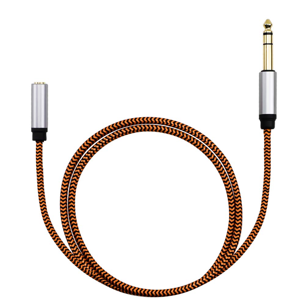 Adaptador de auriculares 3.5 macho a hembra de 12 pies, LiuTian TRS de 14 a 0.138 in, cable estéreo de 0.250 in 14 macho a 0.138 in 18 hembra para