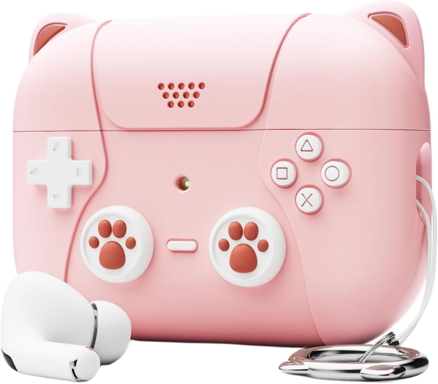 Fengshuo Funda para AirPods Pro de 21 generación, estilo de juego, funda protectora de silicona suave para Apple AirPods Pro Case 202320222019-Rosa